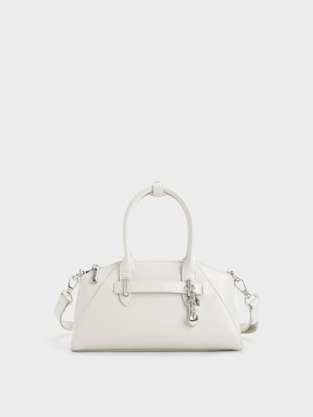 Túi Xách Tay Charm Tim Dearie Size 23 - Trắng