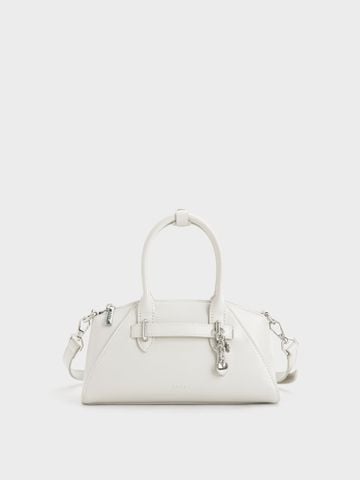 Túi Xách Tay Charm Tim Dearie Size 23 - Trắng