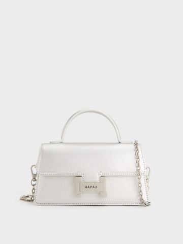 Túi Xách Tay Quai Xách Khóa H Size 20 - Bạc