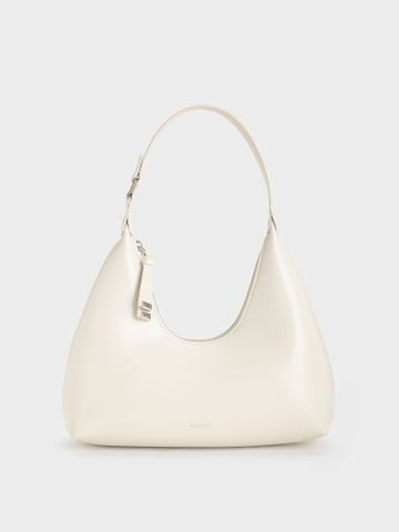 Túi Đeo Vai Khóa Cong Curved Zipper Size 27 - Trắng