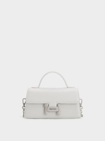 Túi Xách Tay Quai Xách Khóa H Size 20 - Trắng