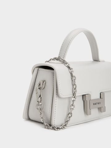 Túi Xách Tay Quai Xách Khóa H Size 20 - Trắng