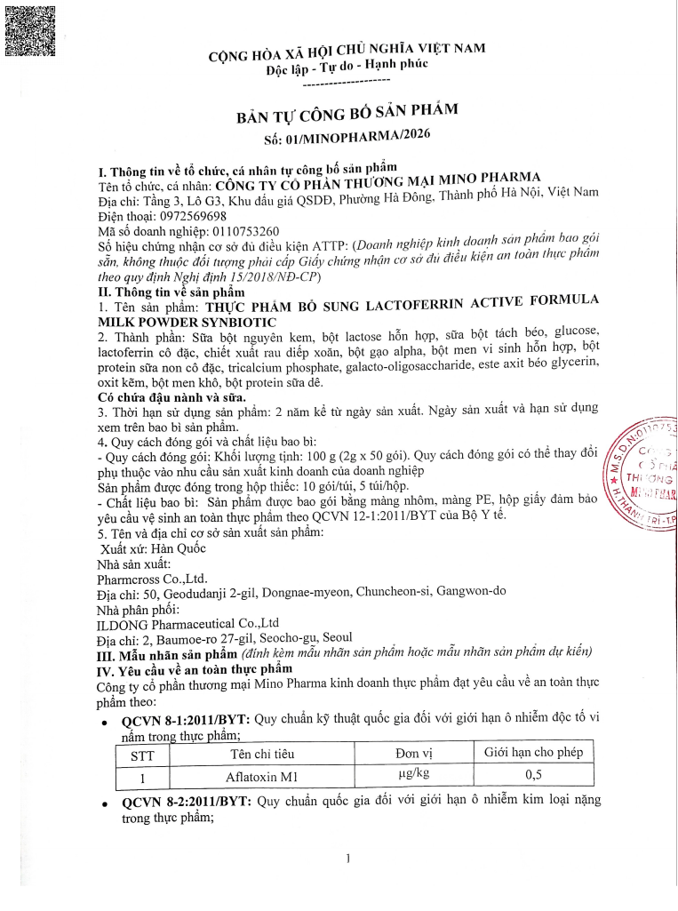Lactoferrin Active - Tối ưu miễn dịch và tiêu hóa