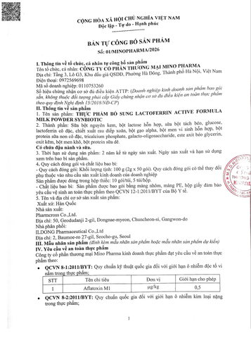  Lactoferrin Active - Tối ưu miễn dịch và tiêu hóa 