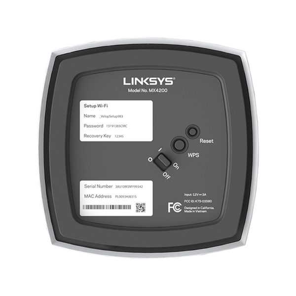 Bộ phát wifi 6 Linksys Velop MX4200-AH 1-Pack TRI-BAND (Chuẩn AX/AX4200Mbps/Wifi Mesh/45 User) - Cũ đẹp (Full box)