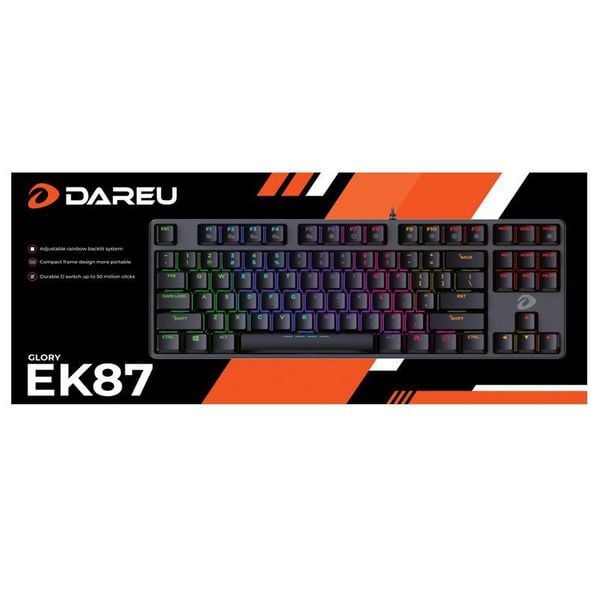 Bàn phím cơ DAREU EK87 Wire Black Blue Switch