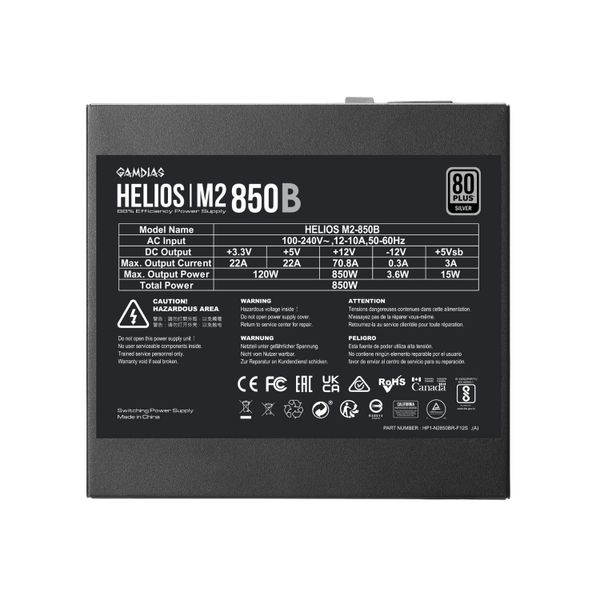 Nguồn máy tính GAMDIAS HELIOS M2-850B