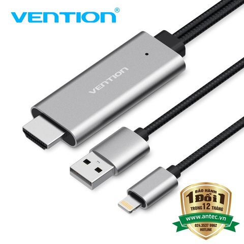 Cáp chuyển đổi Lightning to HDMI dài 2m Vention CEJHH