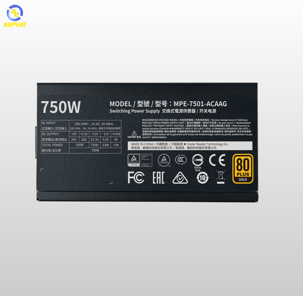Nguồn Cooler master MWE GOLD 750 - 750W V2 Fully modular (MPE-7501-AFAAG-EU)