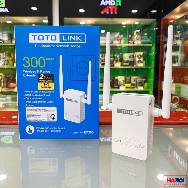 Bộ kích sóng wifi Totolink EX200 Tốc độ N300Mbps