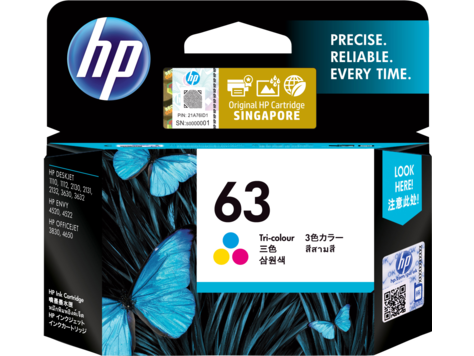 Hộp mực máy in HP 63 Tri-color Original Ink Cartridge (F6U61AA)