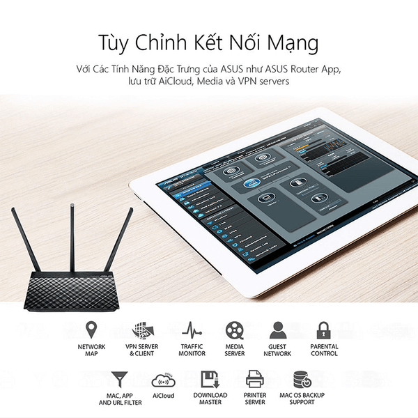 Router wifi ASUS RT-AC53 Wireless AC750