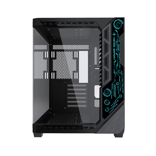Vỏ Case Máy Tính KENOO LUXE V2 - 3FA BLACK (ATX, Màu Đen ) Case Bể Cá