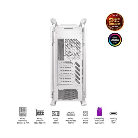 Vỏ CASE ASUS GR701 ROG HYPERION WHITE EDITION (EATX,FULL TOWER,MÀU TRẮNG)