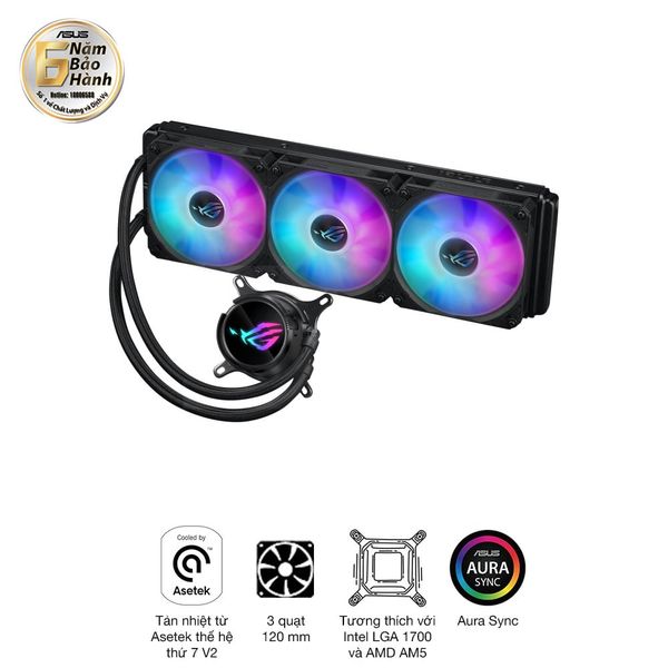 Tản Nhiệt Nước CPU ASUS ROG STRIX LC III 360 ARGB Black ( 3 Fan 12cm ARGB)