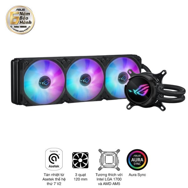 Tản Nhiệt Nước CPU ASUS ROG STRIX LC III 360 ARGB Black ( 3 Fan 12cm ARGB)