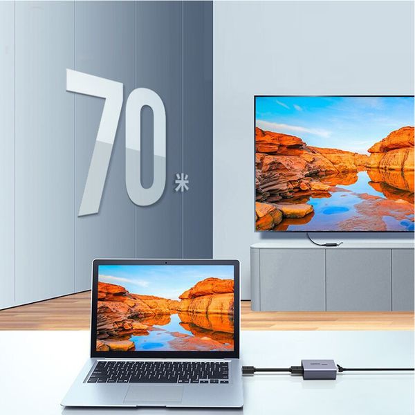 Bộ chuyển đổi HDMI qua cáp mạng Cat5e,6 (70m) hỗ trợ 1080p Ugreen (20519)