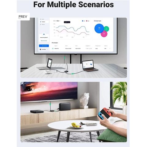 Bộ gộp HDMI 1 ra 2 chuyển mạch Ugreen (70607)
