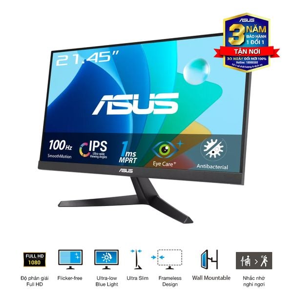 Màn Hình ASUS VY229HF (21.45 inch - IPS  - FHD - 100Hz - 1ms)