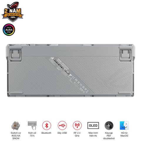 Bàn phím cơ Asus ROG Azoth Wireless White NX Brown switch