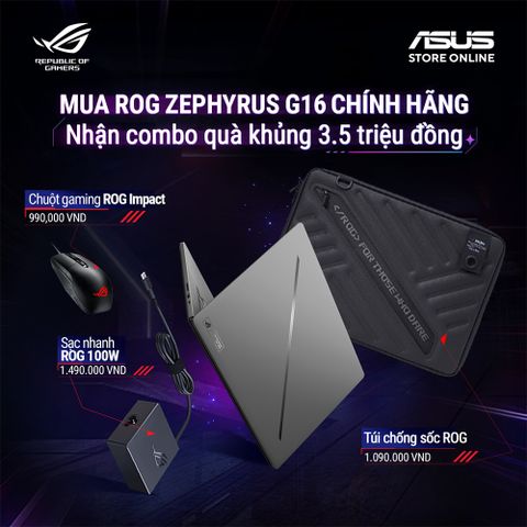 Laptop Asus Gaming ROG Zephyrus G16 GU605CR-QR137W (Intel Core Ultra 9 285H | RTX 5070 Ti | 16 inch 2.5K OLED 240Hz | 32GB | 1TB | Win 11 | Xám)