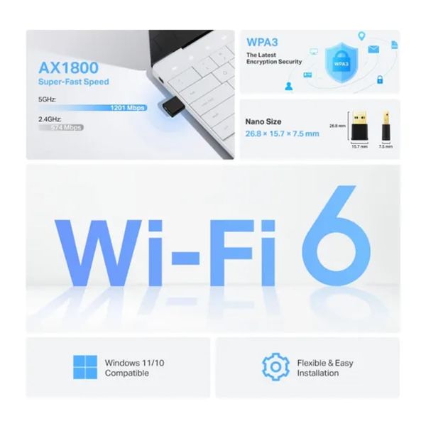 USB Wifi 6 Tp-Link Archer TX20U Nano AX1800