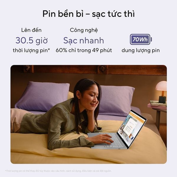Laptop Asus Vivobook S14 S3407QA-SF043WS (Snapdragon X  X1 26 100 | 16GB | 512GB | Qualcomm Adreno | 14 inch FHD OLED | Win 11 | Office  Xám)