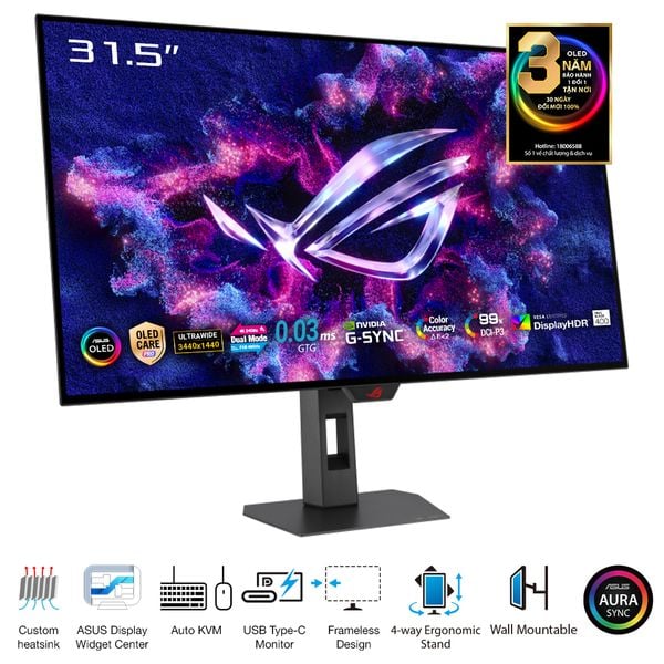 Màn Hình Gaming ASUS ROG Strix OLED XG32UCWMG (31.5 inch - WOLED - 4K - 240Hz - 0.03ms)