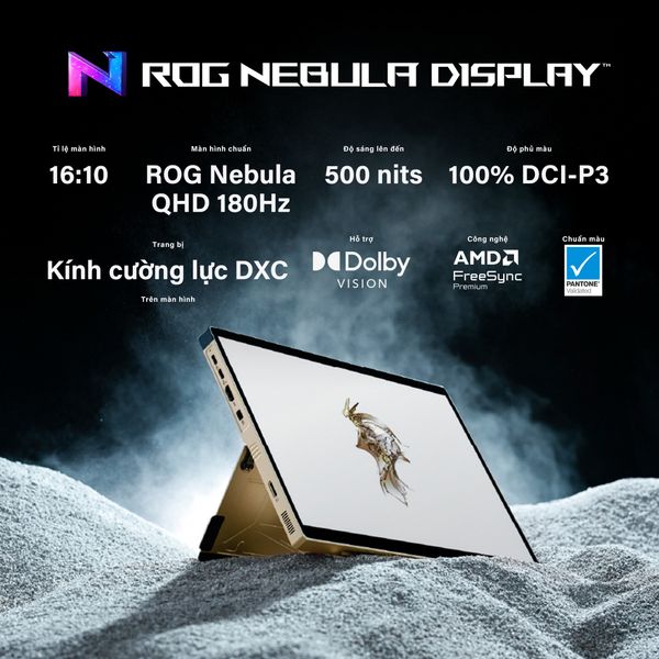 Laptop ASUS ROG Flow Z13 GZ302EAC-RU184WS (AMD Ryzen AI MAX+ 395 Processor 3.0GHz | 13.4 inch 2.5K IPS | Cảm ứng | 128GB | 1TB | Win 11 | Office)