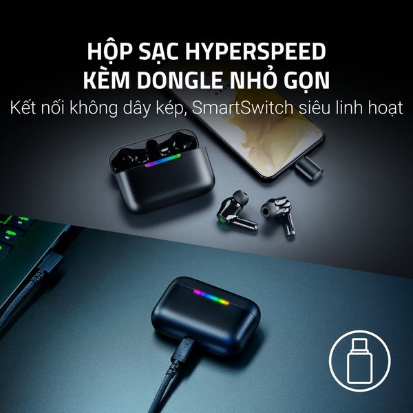 Tai nghe Razer Hammerhead V3 HyperSpeed