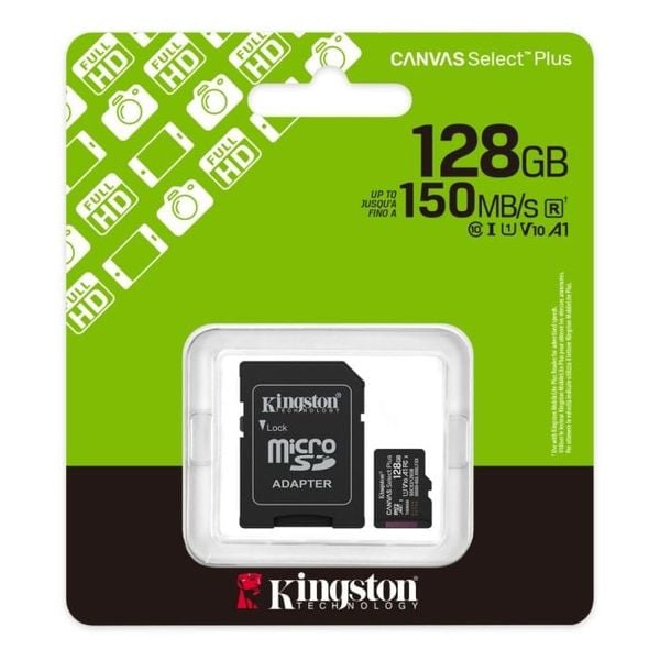 Thẻ nhớ Kingston 128GB microSD Canvas Select Plus SDCS3/128GB Adapter