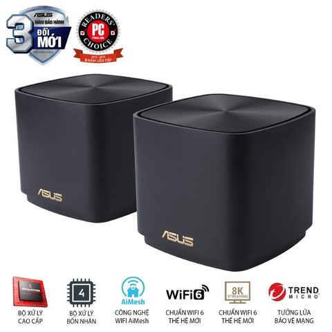 Bộ phát wifi ASUS XD4 (B-3-PK) Mesh wifi 6, Chuẩn AX1800 MÀU ĐEN