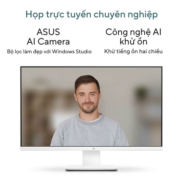 Máy tính để bàn All in one ASUS V440VAK-WPC408W (Intel Core 7 240H | 16GB | 512GB | 23.8 inch FHD 100Hz | WF6E/BT5.4 | CAM | MIC | WL_KB &M | 2Y-OSS | TRẮNG)