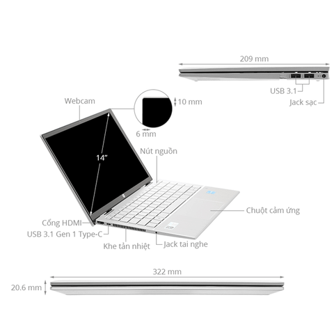 Laptop Lenovo IdeaPad Slim 3 15IRH10 (83K1000GVN) (i5 13420H | 15.3 WUXGA | 24GB | 512GB | Win11 | Xám)
