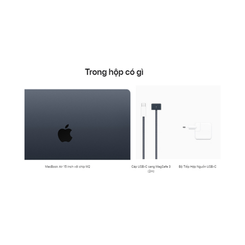 Laptop Apple Macbook Air 15 MQKX3SA/A (Apple M2 | 10C GPU | 15.3 inch | 8GB | 512GB | MIDNIGHT)