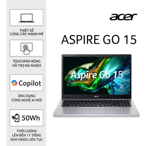 Laptop Acer Aspire Go AG15-31P-32U6 (NX.KMRSV.001) (i3 N305 | 15.6 inch FHD IPS | 8GB | 512GB | Win 11 | Bạc)
