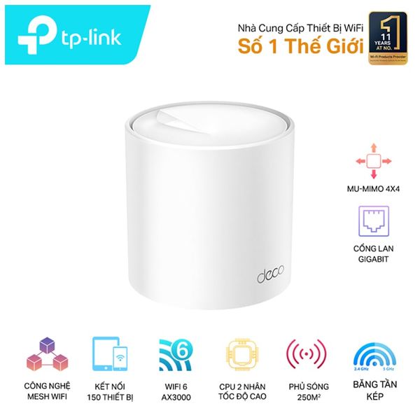 Bộ phát wifi Mesh Tp-Link Deco X60 1 pack WIFI 6 AX3000