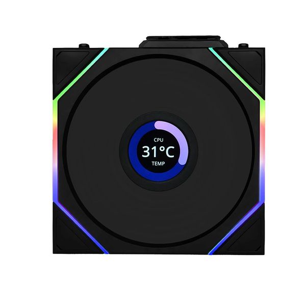 Quạt tản nhiệt máy tính Lian Li TL LCD Wireless 120-3 Black - 12TLLCD1W3B