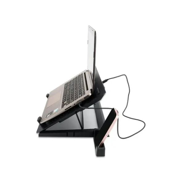 Đế tản nhiệt Laptop REDRAGON 15in 5FAN LED RGB+Gía ĐT Black IVY GCP500