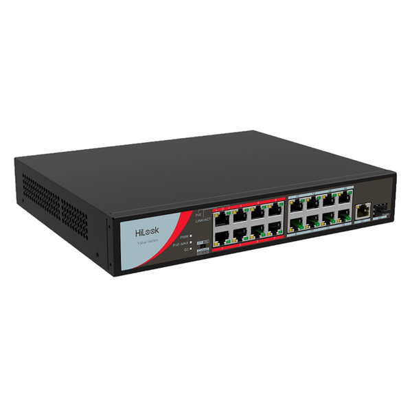 Switch POE HILOOK NS-0318P-130(B) 16Port 130W 1port 1000M RJ45 1port 1000M SFP 802.3af/at