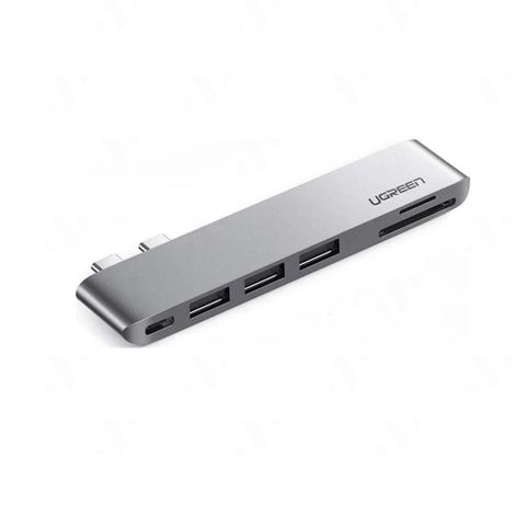 Bộ chuyển đổi USB Type-C sang Hub USB 3.0 và SD/TF màu xám Ugreen ( 60560)