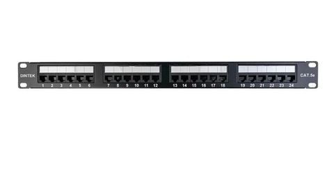 Dintek Chống nhiễu Patch panel 24 Port, CAT.5e