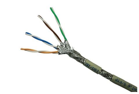 Cáp mạng Dintek CAT.6 S-FTP, 4 pair, 23AWG, Bọc nhôm chống nhiễu từng đôi, bọc thêm lưới đồng ở ngoài, cuộn 305m trên rulo nhựa _1107-04009