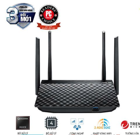 Router Wifi ASUS RT-AC58U (Mobile Gaming) Chuẩn AC1300 MU-MIMO, 2 băng tần