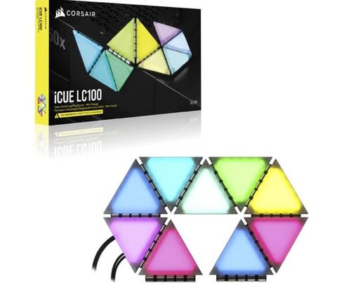 Bộ đèn chiếu sáng Corsair iCUE LC100 Smart Case Lighting Triangles, Starter Kit CL-9011114-WW