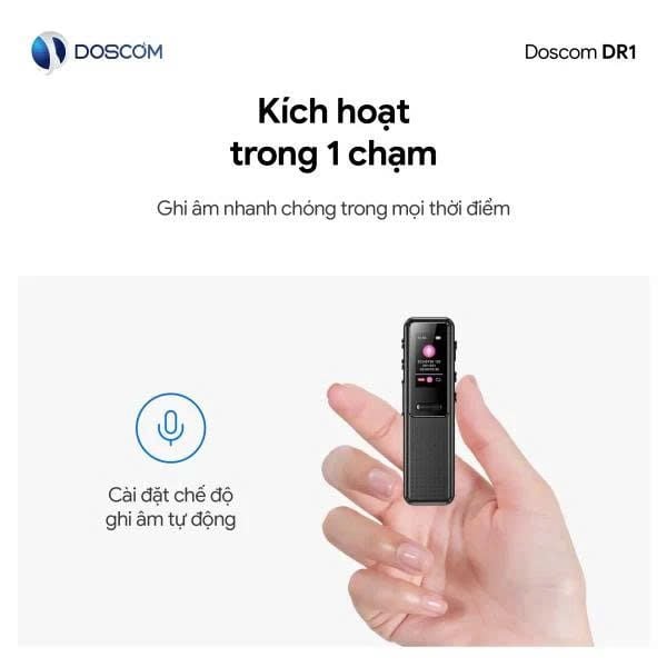 THIẾT BỊ GHI ÂM DR1 DOSCOM – GHI ÂM TRONG 1 CHẠM