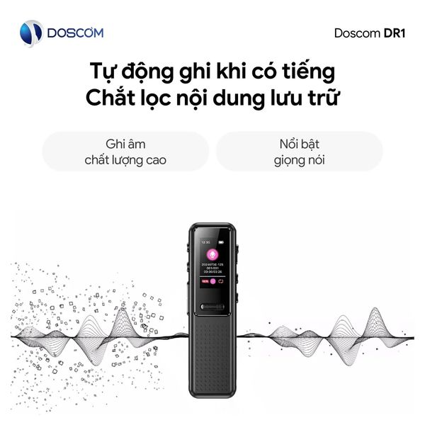 THIẾT BỊ GHI ÂM DR1 DOSCOM – GHI ÂM TRONG 1 CHẠM