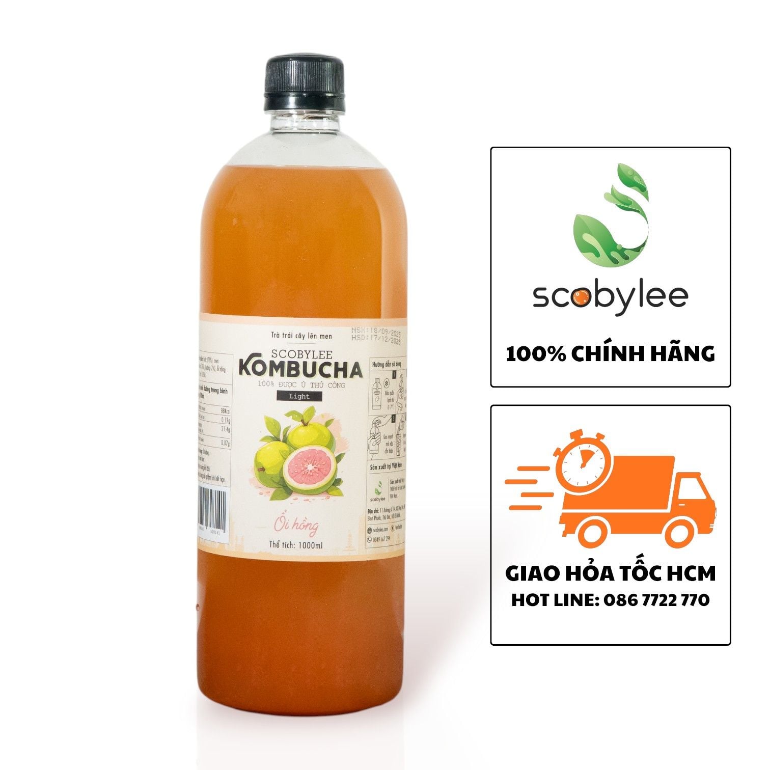 [B] Kombucha Ổi Hồng 1000ML