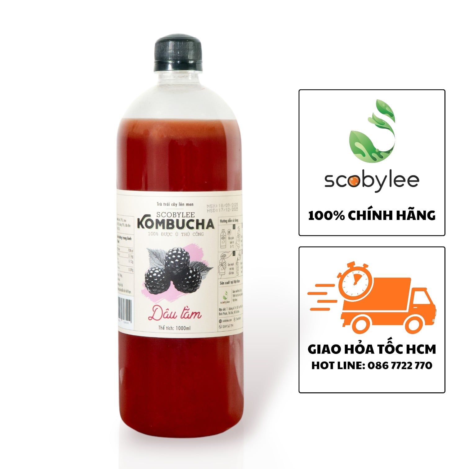 [B] Kombucha Dâu Tằm 1000ML