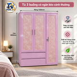 Tủ 3 buồng có ngăn kéo cánh thường